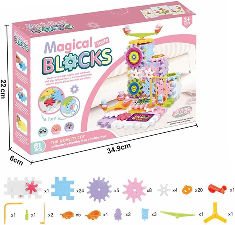 لعبة التروس الدوارة ومسار الكرات التعليمية – Magical Blocks (81 قطعة)