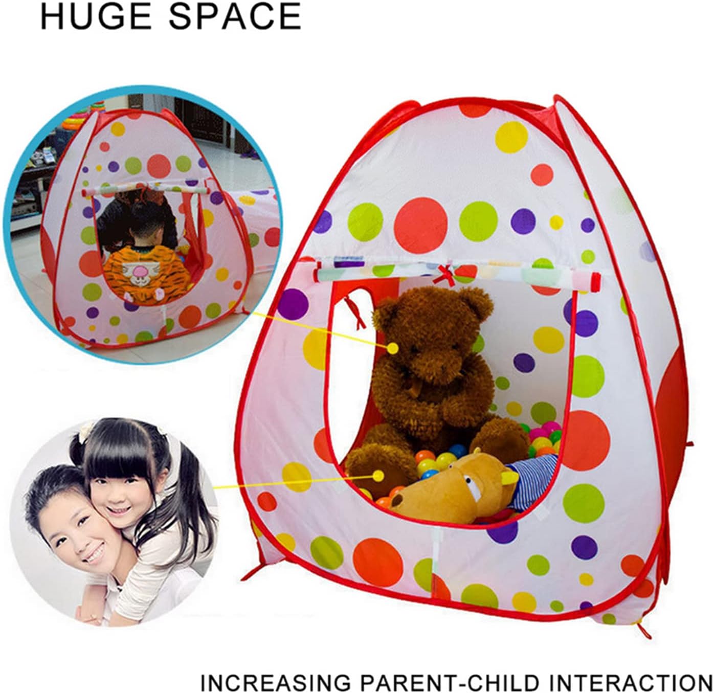 خيمة ألعاب الأطفال 3 في 1 مع نفق وحوض كرات | 3-in-1 Kids Play Tent with Tunnel & Ball Pit