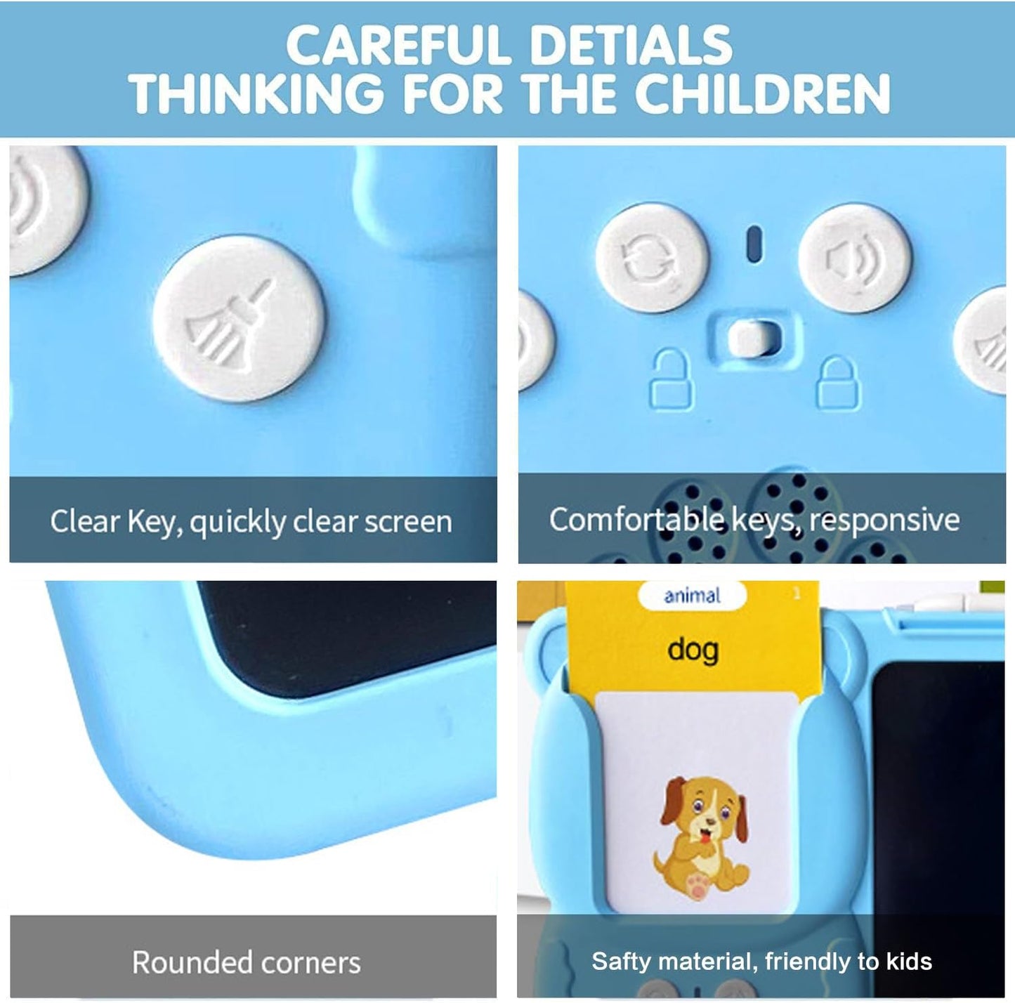 جهاز التعلم الذكي للأطفال 5 في 1 مع شاشة رسم LCD وبطاقات تعليمية ومكعبات بناء | 5-in-1 Smart Learning Tablet for Kids