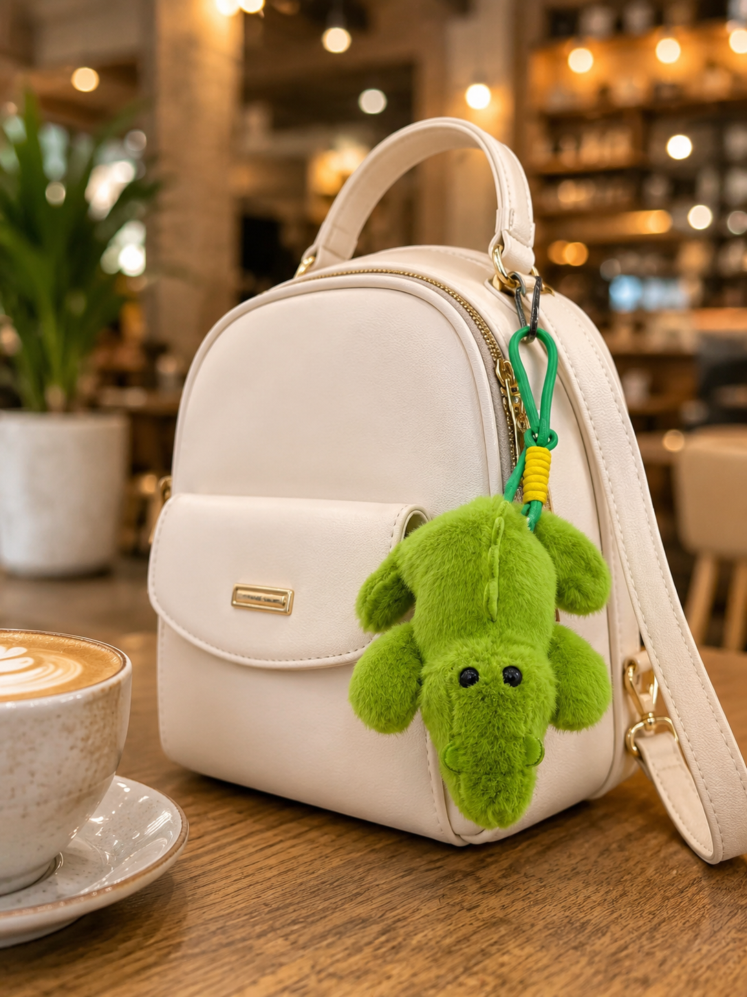 لعبة تمساح فرو ناعم للأطفال - ميدالية دمية محشوة لطيفة | Soft Plush Crocodile Keychain Toy for Kids