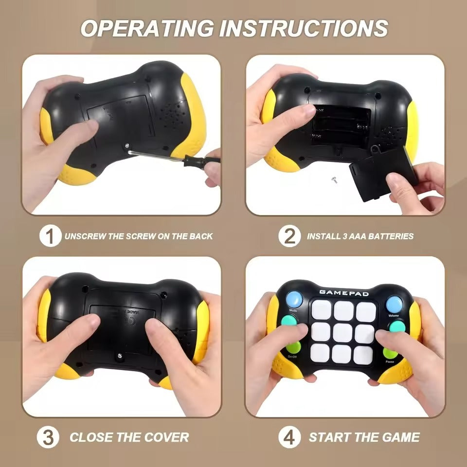 Fast Push Electronic Memory Game Pad - Speed & Focus Pop Light-Up Toy | لعبه بوبيت الكتروني تفاعليه