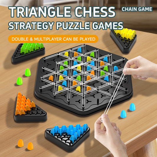 Chain Game Puzzle - Triangle Strategic Board Game | لعبة تحدي المثلثات