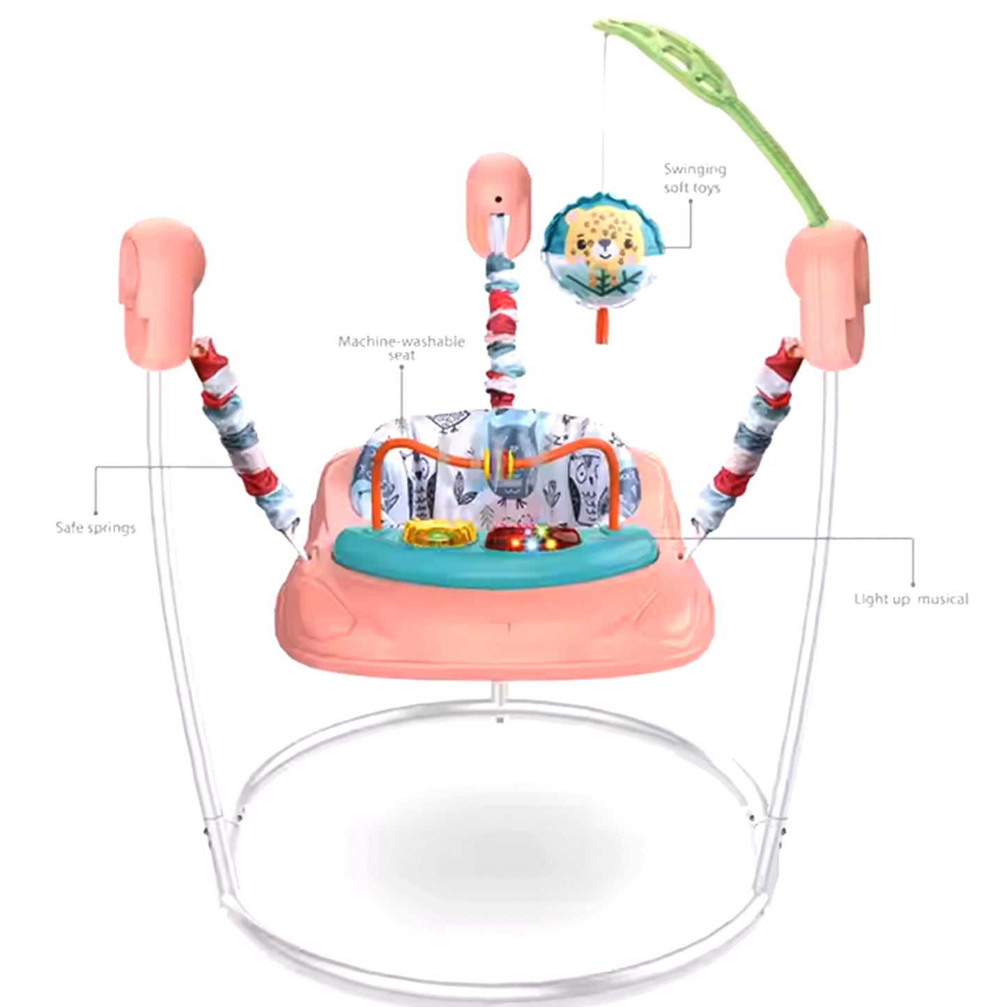 نطاطة أطفال تفاعلية مع ألعاب وإضاءة وموسيقى (Baby Activity Jumper)