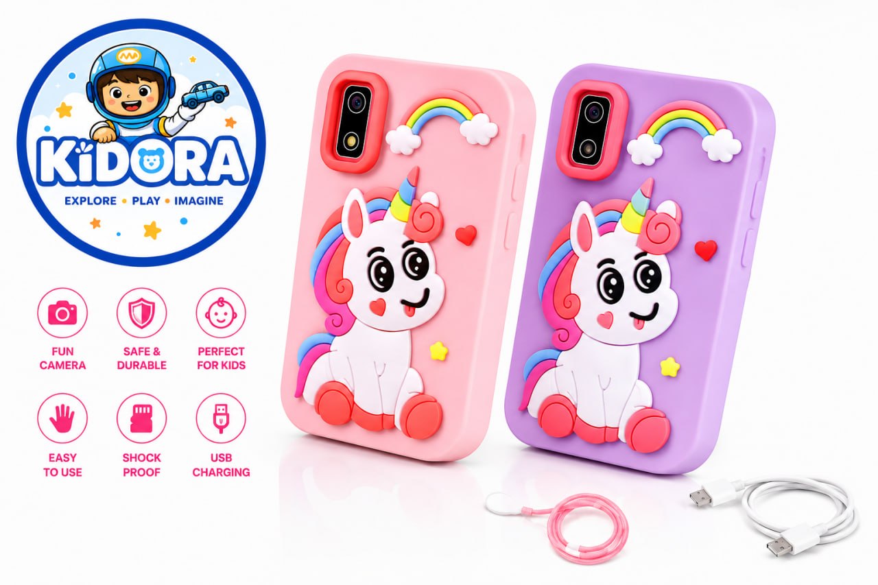 الهاتف الذكي للأطفال بتصميم اليونيكورن | Unicorn Smart Kids Phone – Kids Toy 🦄📱