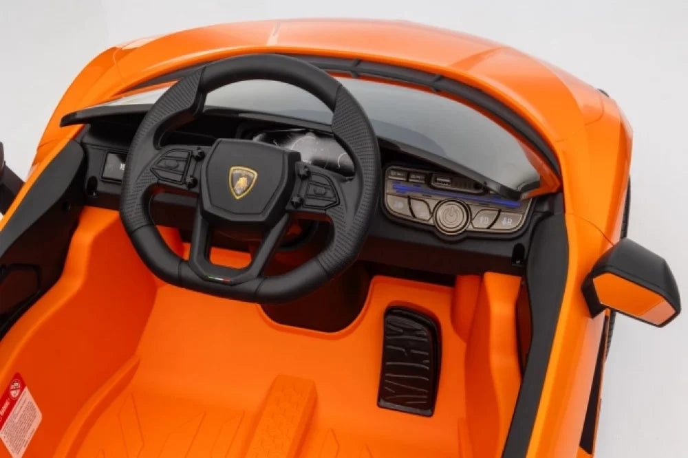 سيارة لامبورجيني كهربائية للأطفال – سيارة سبورت فاخرة بأبواب جناح، إضاءة LED وموسيقى 🏎️✨