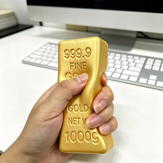 لعبة سكوشي سبيكة الذهب لتخفيف التوتر | Gold Bar Squishy Stress Relief Toy