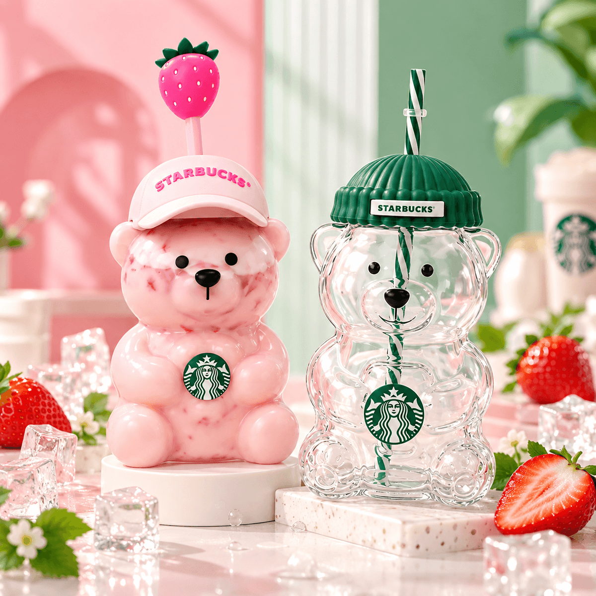 مج كيدورا فراولة من ستاربكس– دب بيرستا   | Kidora Strawberry Bear Cup from Starbucks 🍓🧸