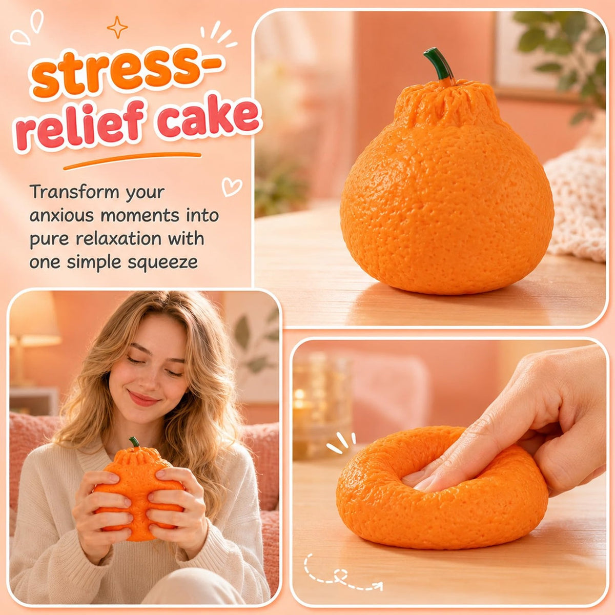 لعبة سكوشي البرتقال الناعم والمرن | Soft & Stretchy Orange Squishy Toy