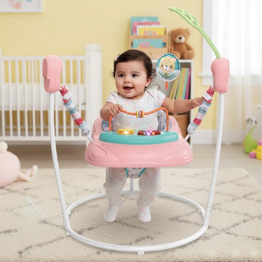 نطاطة أطفال تفاعلية مع ألعاب وإضاءة وموسيقى (Baby Activity Jumper)