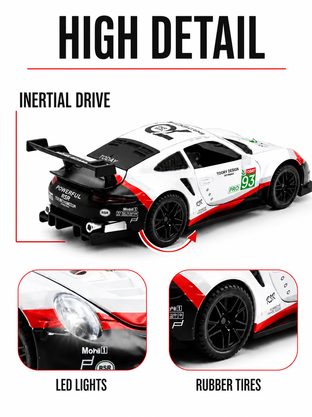 نموذج سيارة سباق 1:32 – مجسم معدني رياضي بتصميم واقعي وتفاصيل دقيقة | 1:32 Racing Car Model – Realistic Detailed Die-Cast Collectible