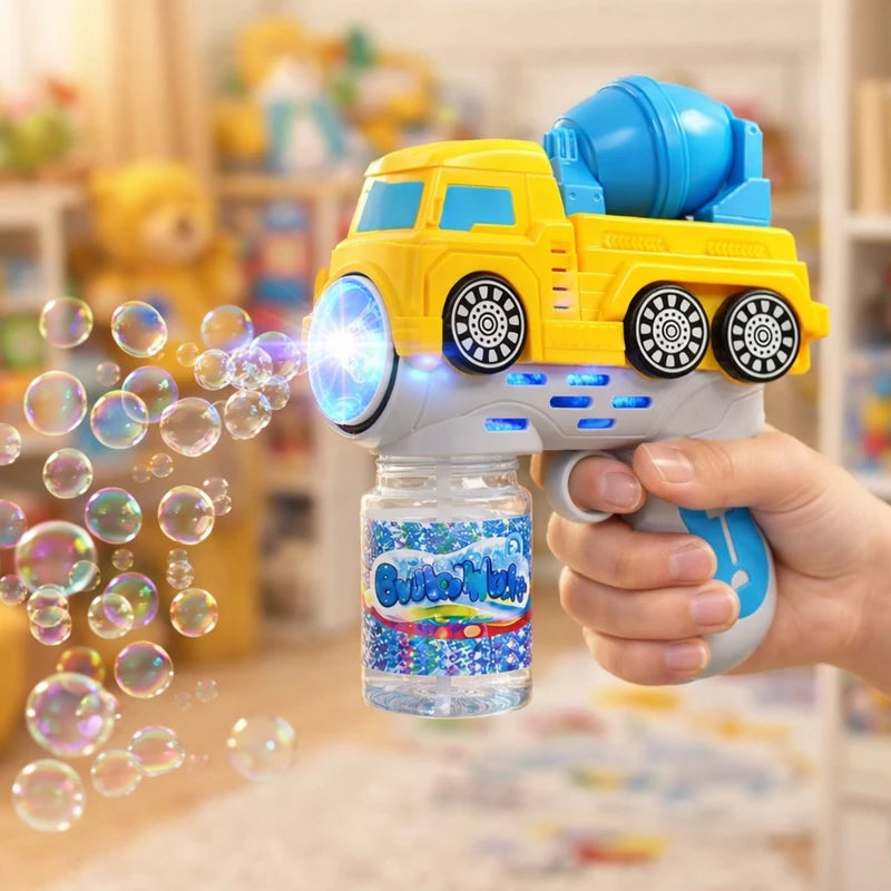 مسدس فقاعات على شكل شاحنة هندسية بإضاءة وموسيقى (Bubble Machine Truck Gun)