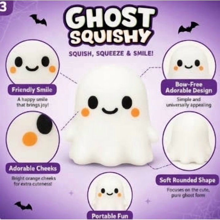 لعبة الشبح السكوشي لتخفيف التوتر | Ghost Squishy Stress Relief & Fidget Toy