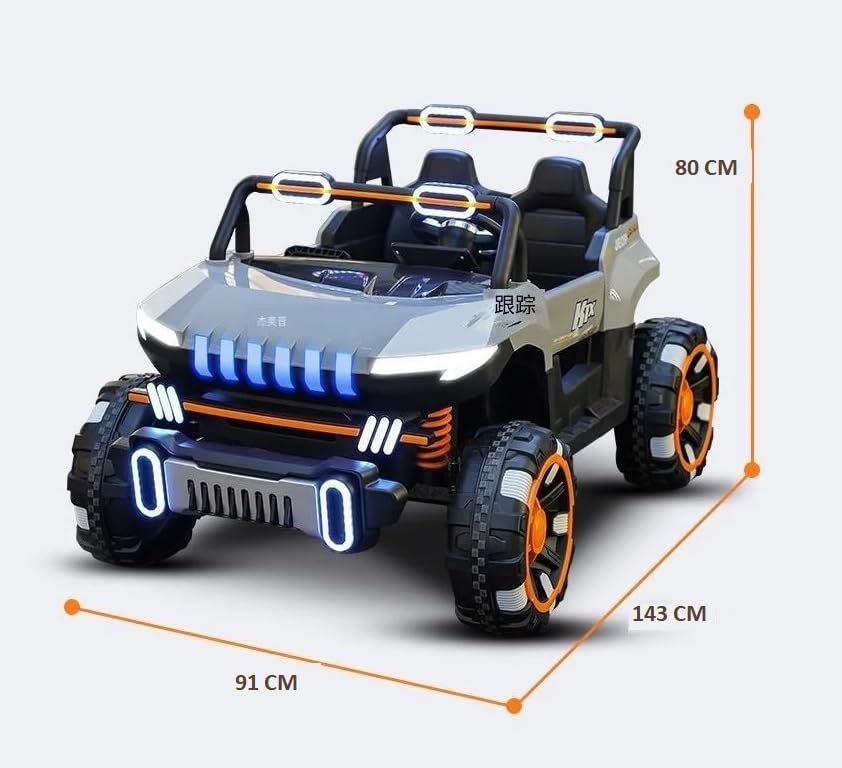سيارة UTV كهربائية للأطفال 4×4 – جيب دفع رباعي بمقعدين، بطارية قابلة للشحن، إضاءة LED، عجلات EVA، وموسيقى 🎵🚙