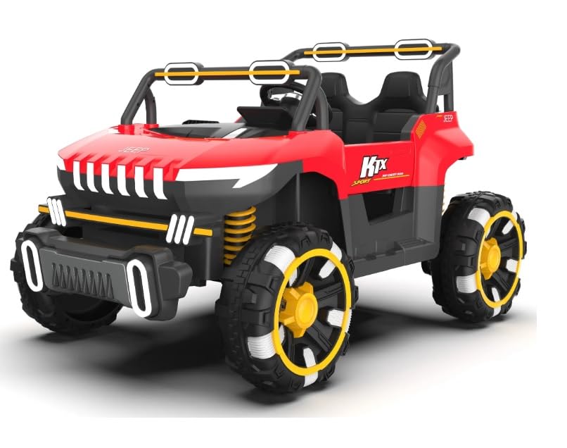 سيارة UTV كهربائية للأطفال 4×4 – جيب دفع رباعي بمقعدين، بطارية قابلة للشحن، إضاءة LED، عجلات EVA، وموسيقى 🎵🚙