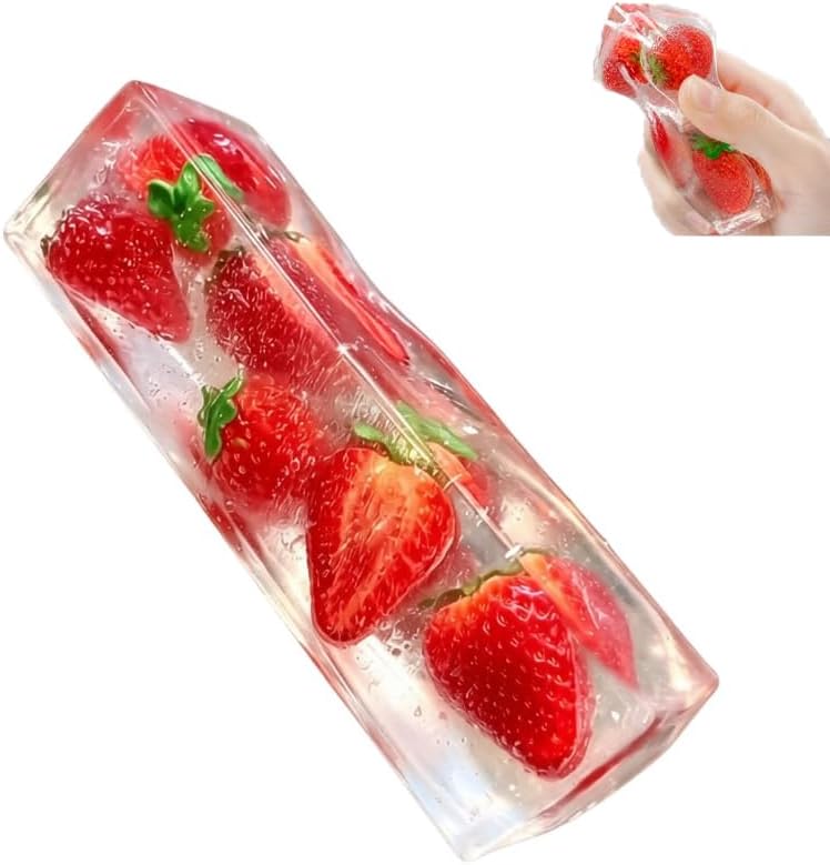 سكوشي باتر شفاف بالفواكه المتنوعة | Assorted Fruit Transparent Butter Squishy – Sensory Toy