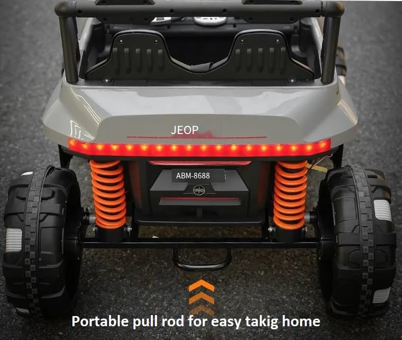 سيارة UTV كهربائية للأطفال 4×4 – جيب دفع رباعي بمقعدين، بطارية قابلة للشحن، إضاءة LED، عجلات EVA، وموسيقى 🎵🚙