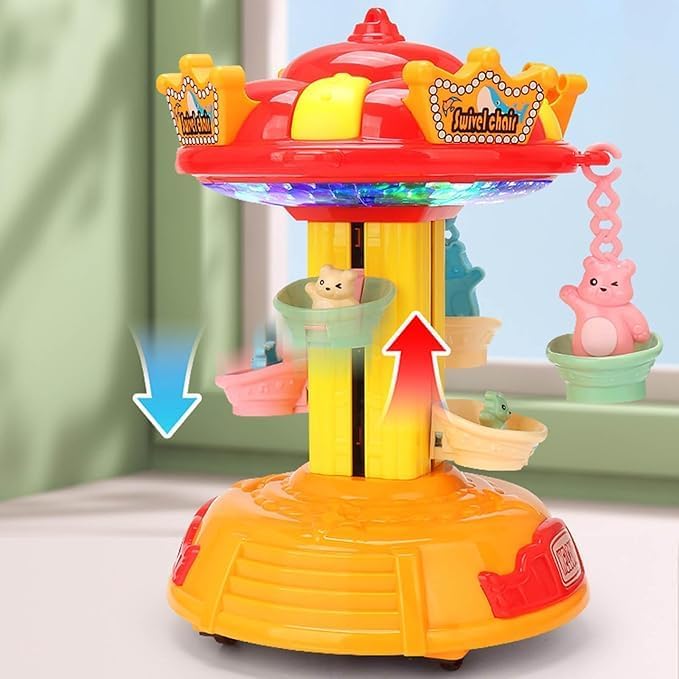 لعبة دوامة الدببة الدوارة بالموسيقى والإضاءة | Musical Rotating Bear Carousel Toy