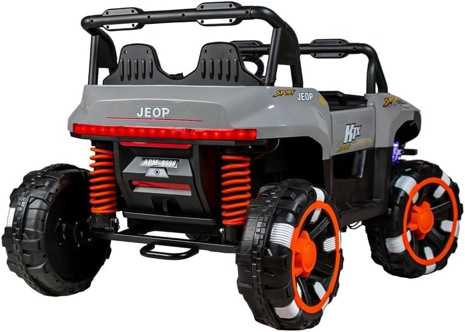 سيارة UTV كهربائية للأطفال 4×4 – جيب دفع رباعي بمقعدين، بطارية قابلة للشحن، إضاءة LED، عجلات EVA، وموسيقى 🎵🚙