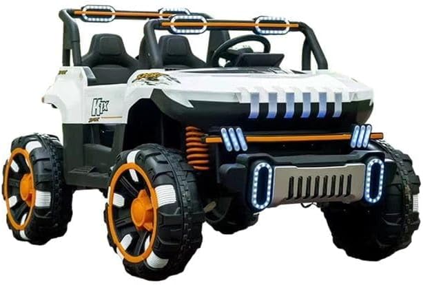 سيارة UTV كهربائية للأطفال 4×4 – جيب دفع رباعي بمقعدين، بطارية قابلة للشحن، إضاءة LED، عجلات EVA، وموسيقى 🎵🚙