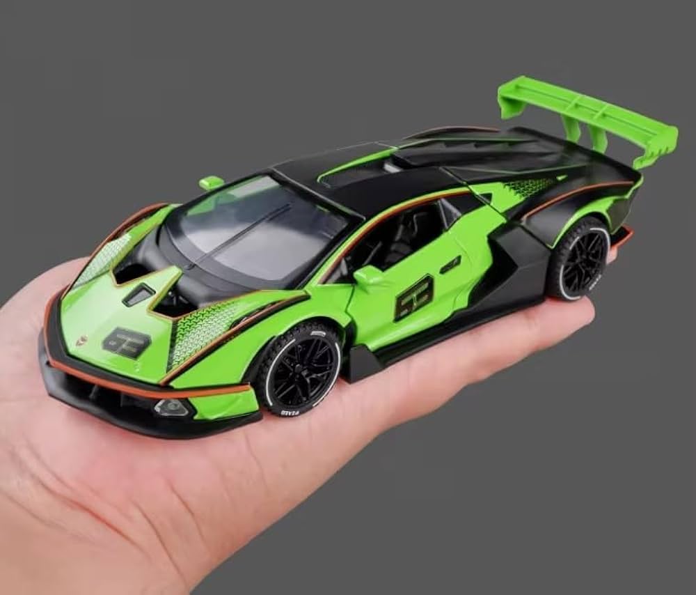مجسم سيارة رياضية خضراء فاخرة بمقياس 1:32 – نموذج معدني واقعي للعرض والاقتناء | 1:32 Green Luxury Sports Car Die-Cast Model – Realistic Collectible Display Car