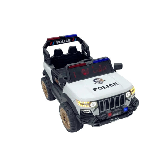 جيب الشرطة الكهربائية X-PATROL 4×4 للأطفال – بطارية 12V، ريموت تحكم، بلوتوث، وإضاءة LED