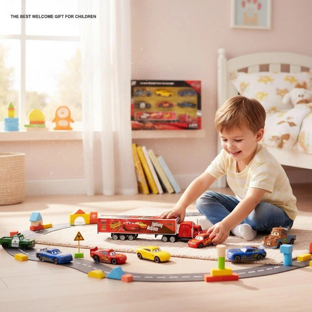 مجموعة سيارات كارس المعدنية للأطفال – سيارات شخصيات كرتونية بتصميم Die-Cast | Cars Die-Cast Toy Car Set for Kids – Cartoon Character Miniature Metal Cars Collection