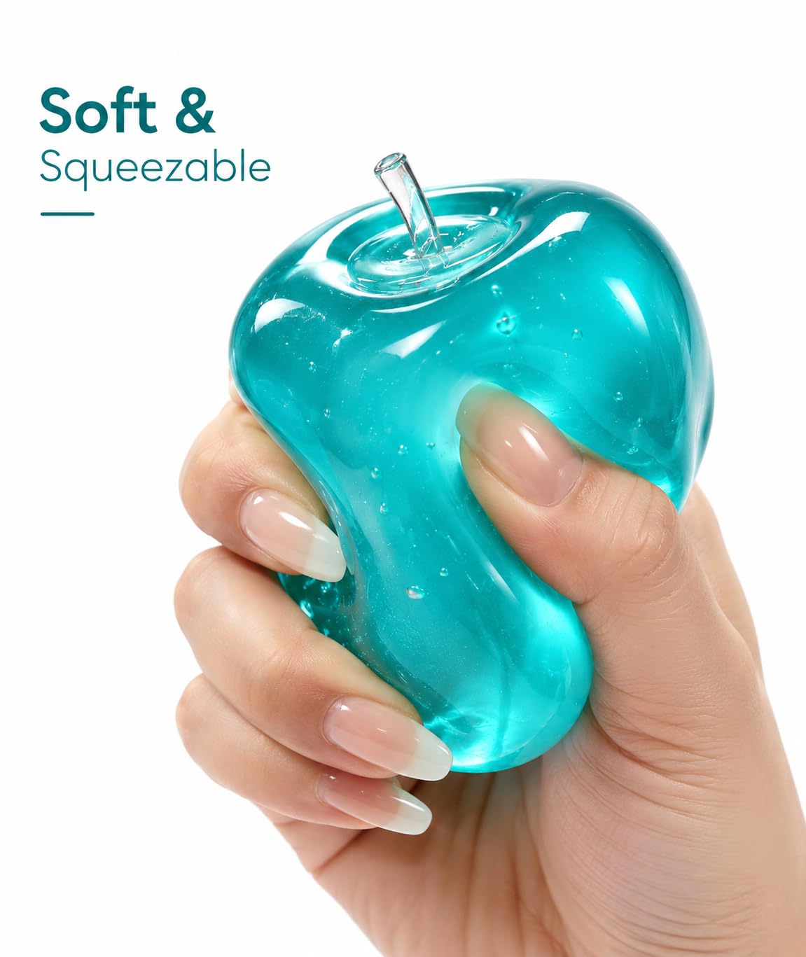 سكووشي التفاحة الجيلي | Jelly Apple Squishy – Soft Sensory Toy 🍏✨