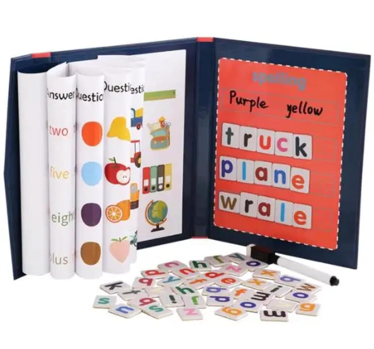 لعبة تعليم تهجئة الكلمات الإنجليزية الخشبية مع بطاقات وصور | Wooden English Spelling & Sight Words Learning Game