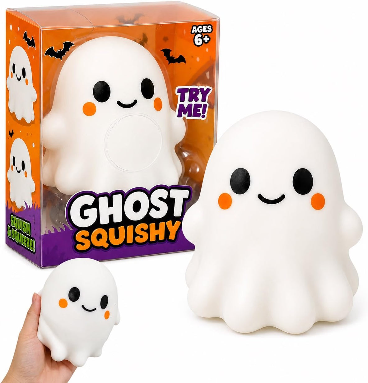 لعبة الشبح السكوشي لتخفيف التوتر | Ghost Squishy Stress Relief & Fidget Toy