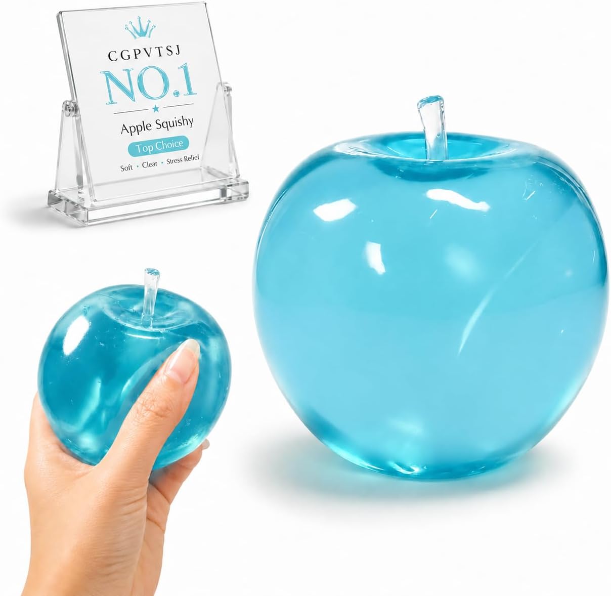 سكووشي التفاحة الجيلي | Jelly Apple Squishy – Soft Sensory Toy 🍏✨