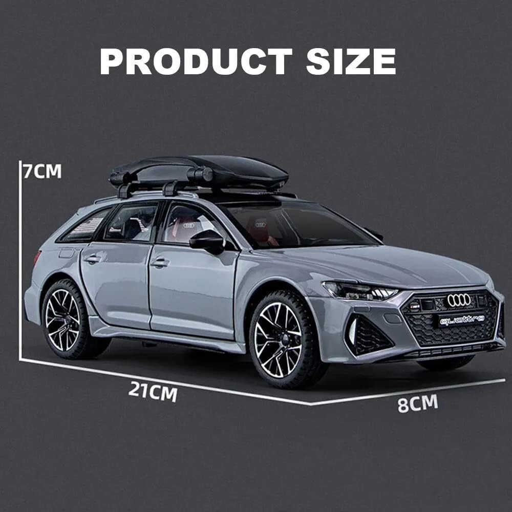 سيارة أودي RS6 أفانت المعدنية مع صندوق سقف – Die-Cast Audi RS6 Avant 1:32