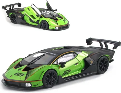 مجسم سيارة رياضية خضراء فاخرة بمقياس 1:32 – نموذج معدني واقعي للعرض والاقتناء | 1:32 Green Luxury Sports Car Die-Cast Model – Realistic Collectible Display Car