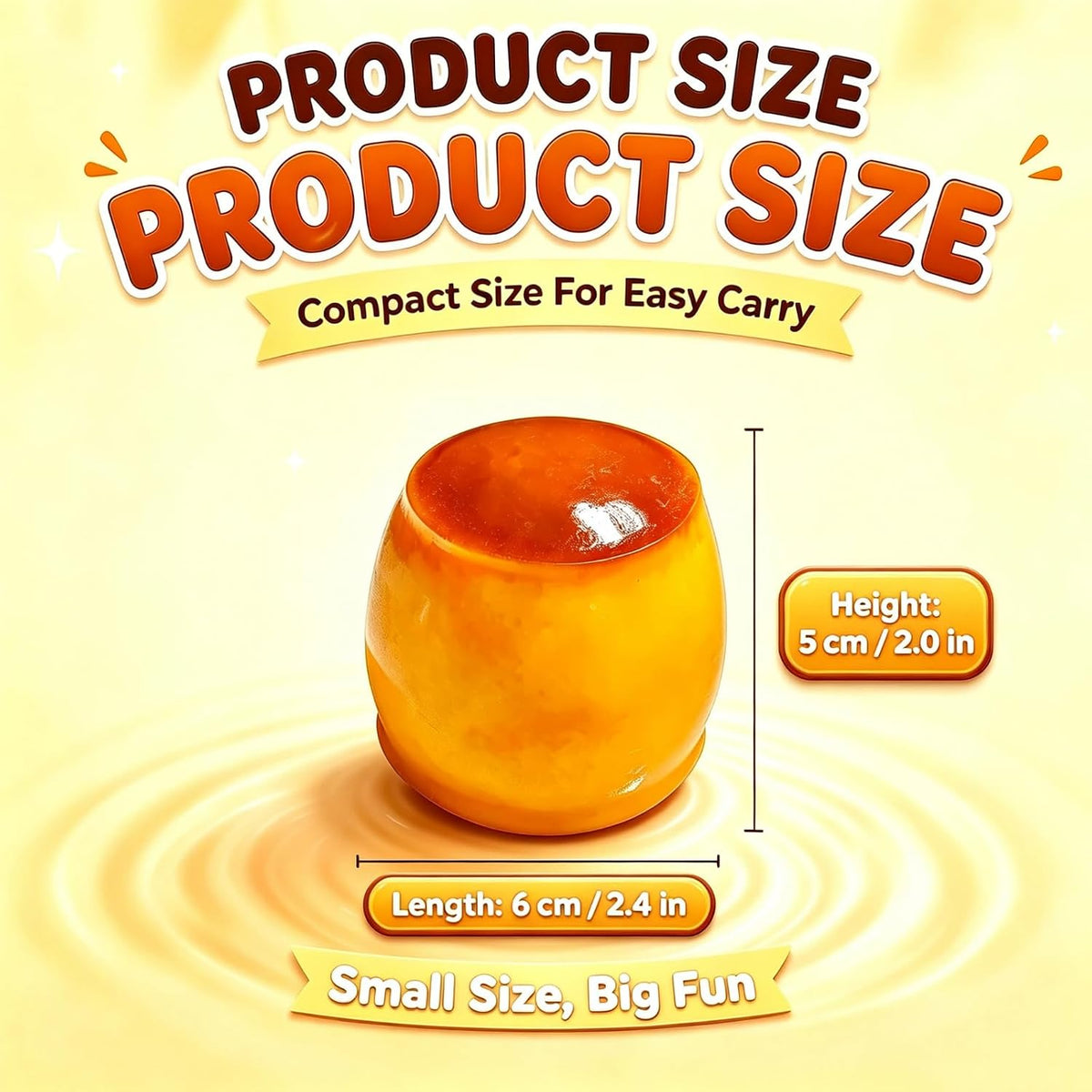 سكوشي بودينج الكراميل المقرمش | Crunchy Caramel Pudding Squishy – Stress Relief Toy