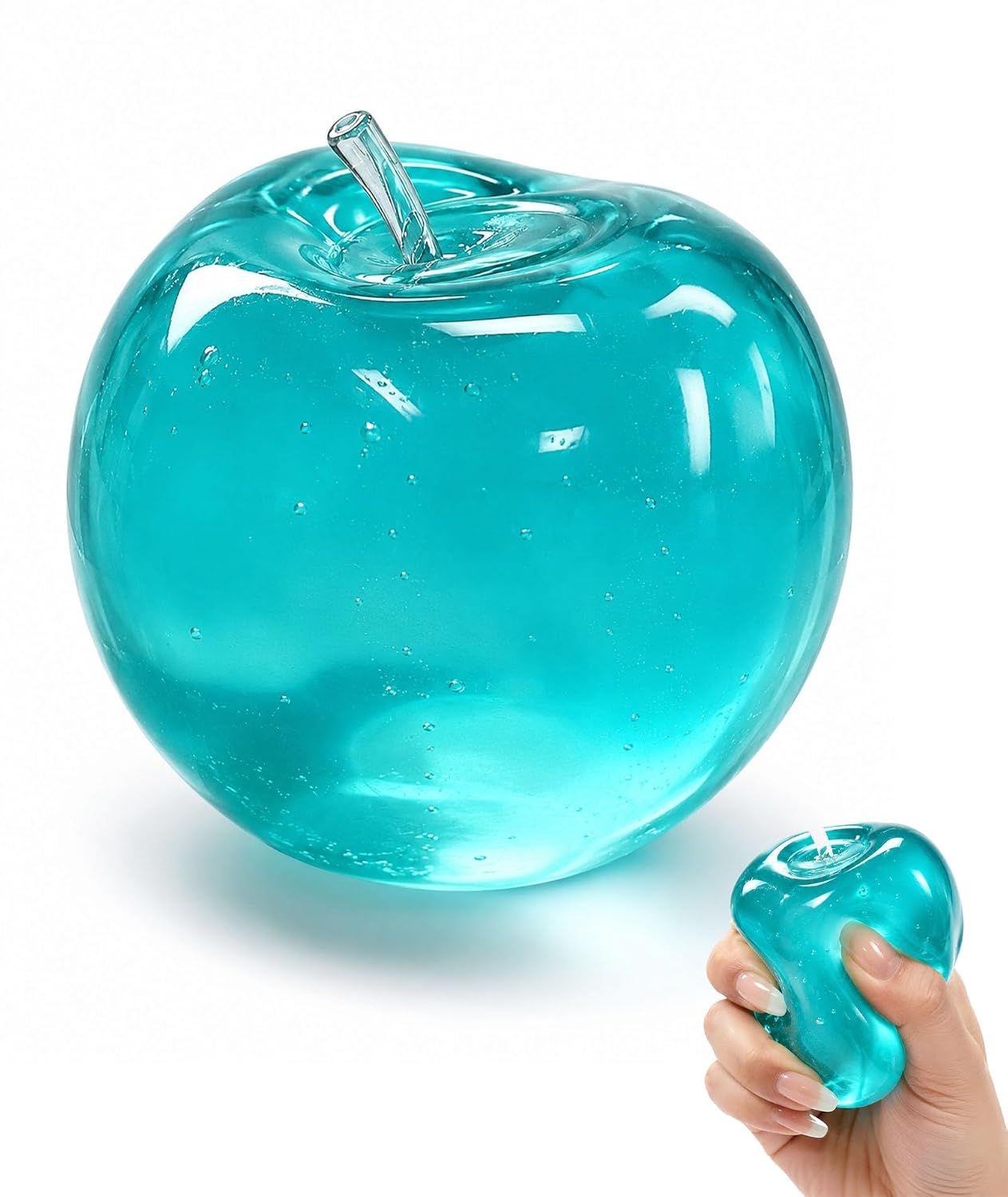 سكووشي التفاحة الجيلي | Jelly Apple Squishy – Soft Sensory Toy 🍏✨