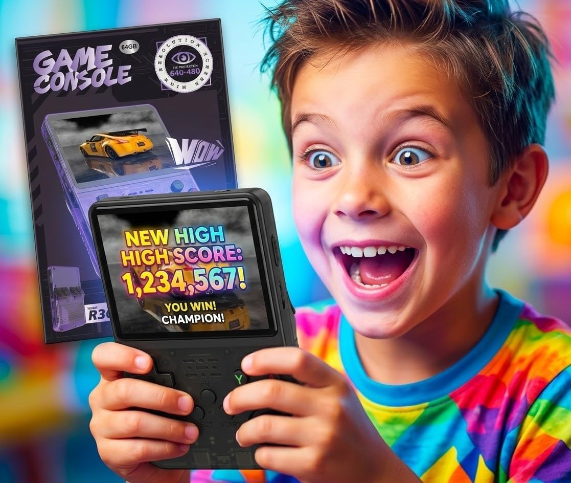 جهاز ألعاب محمول R36S بسعة 64 جيجابايت – شاشة ملونة وألعاب كلاسيكية | R36S 64GB Portable Retro Game Console – Handheld Gaming Console with Color Screen