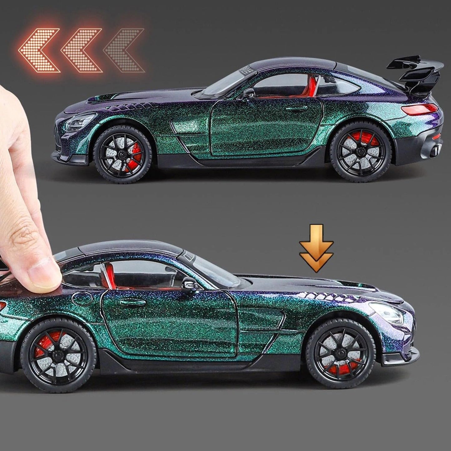 سيارة مرسيدس AMG GT الرياضية المعدنية – Die-Cast Model Car 1:32