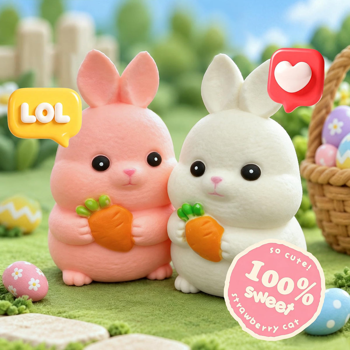 سكووشي الأرنب والجزرة الكيوت | Cute Bunny with Carrot Squishy Toy 🐰🥕