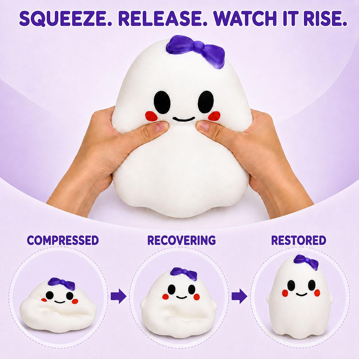 لعبة الشبح السكوشي لتخفيف التوتر | Ghost Squishy Stress Relief & Fidget Toy