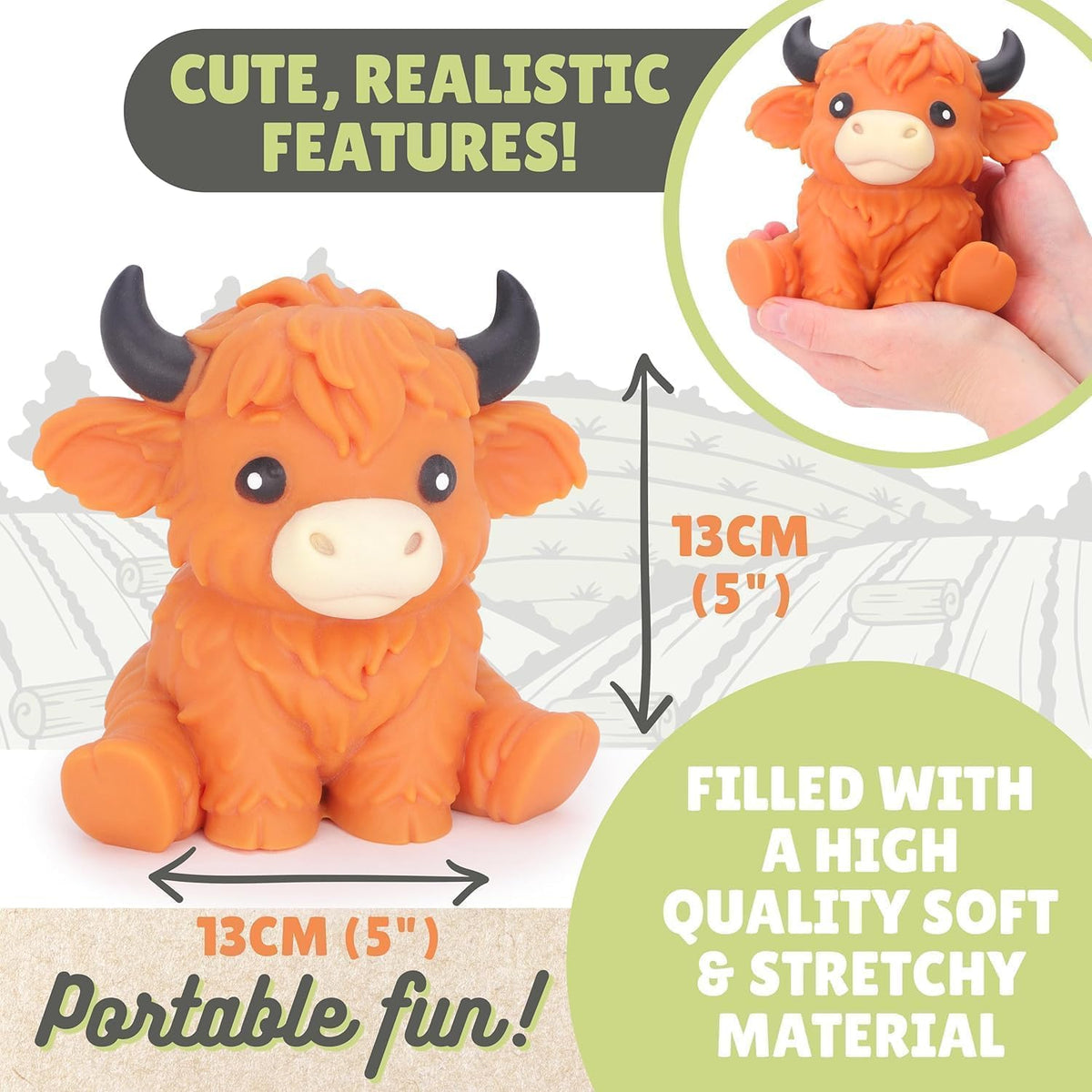 لعبة سكوشي البقرة الكيوت لتخفيف التوتر | Cute Cow Squishy Stress Relief Toy