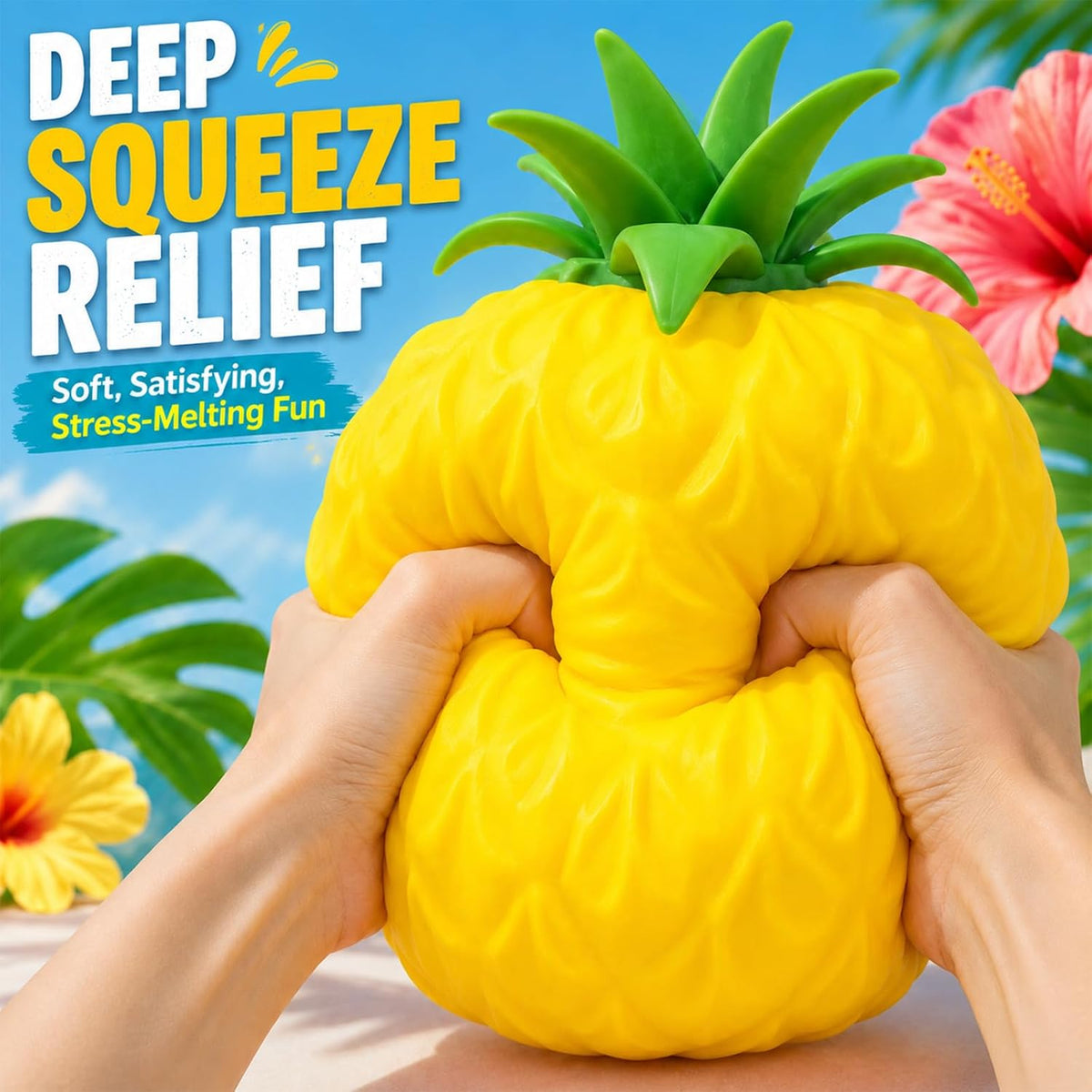 سكوشي أناناس جامبو | Jumbo Pineapple Squishy – Stress Relief & Sensory Toy 🍍