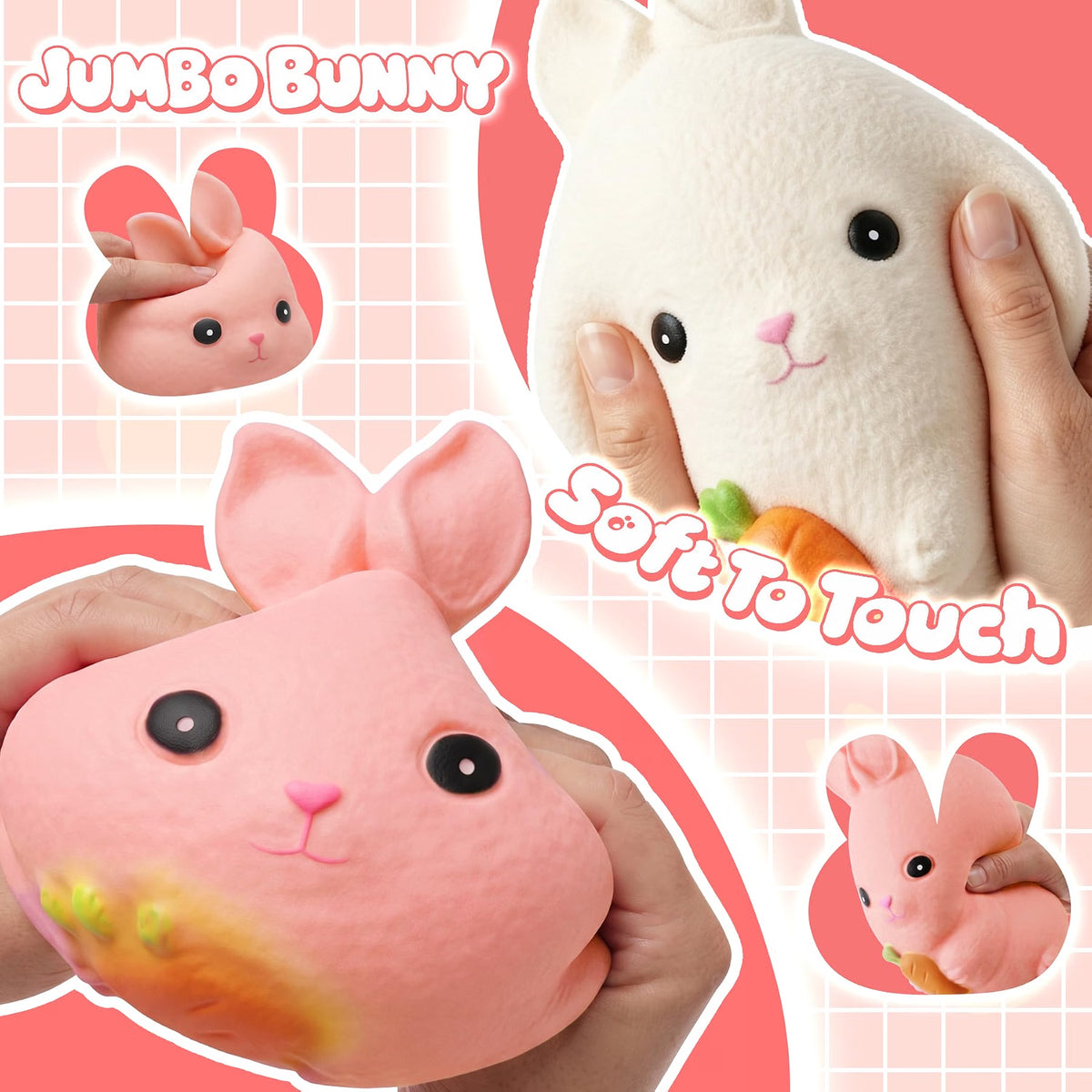 سكووشي الأرنب والجزرة الكيوت | Cute Bunny with Carrot Squishy Toy 🐰🥕