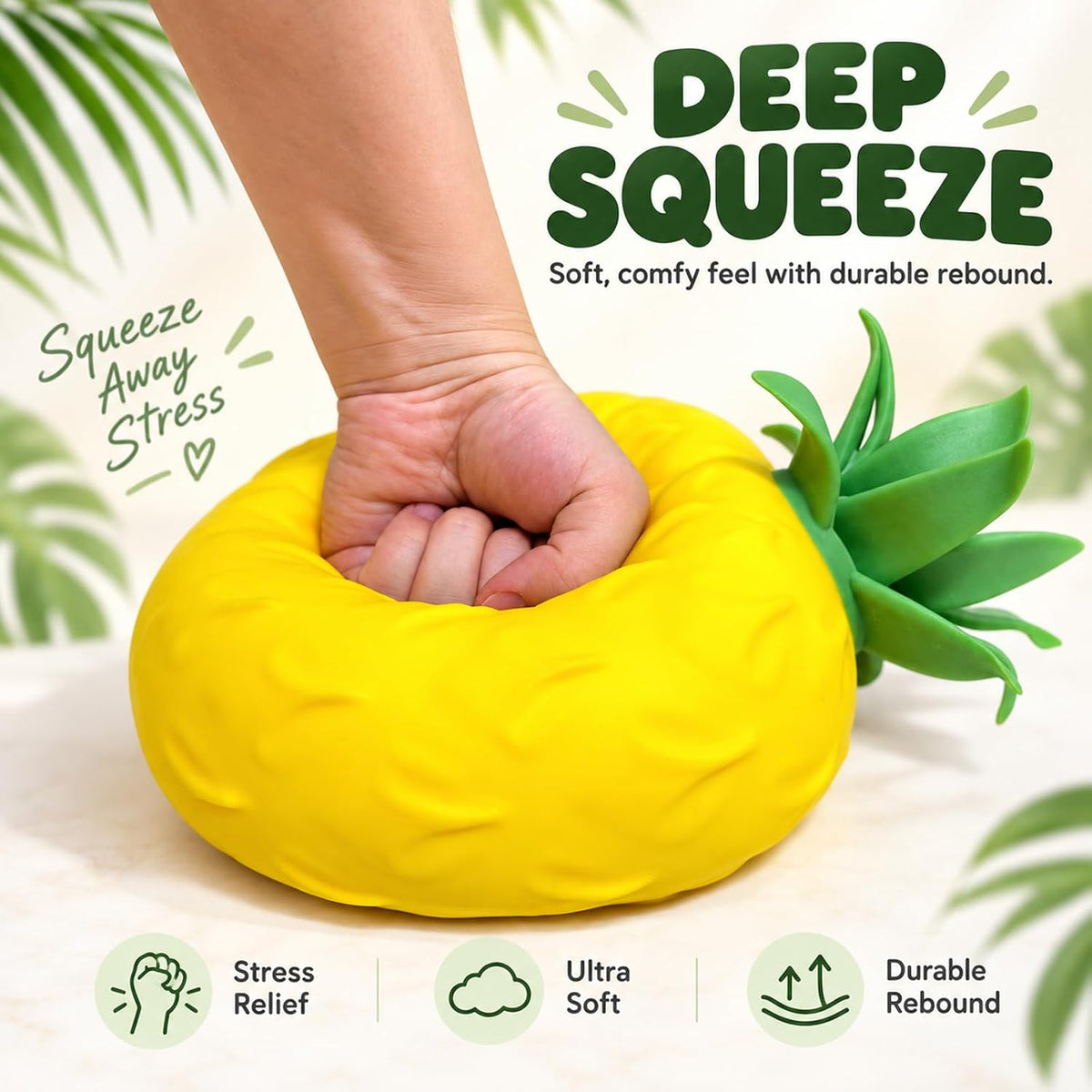 سكوشي أناناس جامبو | Jumbo Pineapple Squishy – Stress Relief & Sensory Toy 🍍