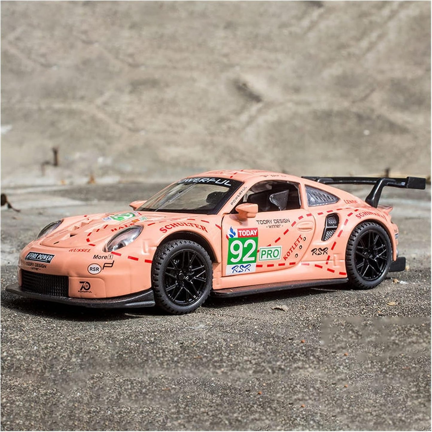 مجسم سيارة سباق بورشه 911 RSR بمقياس 1:32 – نموذج معدني واقعي بتفاصيل دقيقة للعرض والاقتناء | 1:32Porsche 911 RSR Racing Car Model – Realistic Detailed Die-Cast Collectible