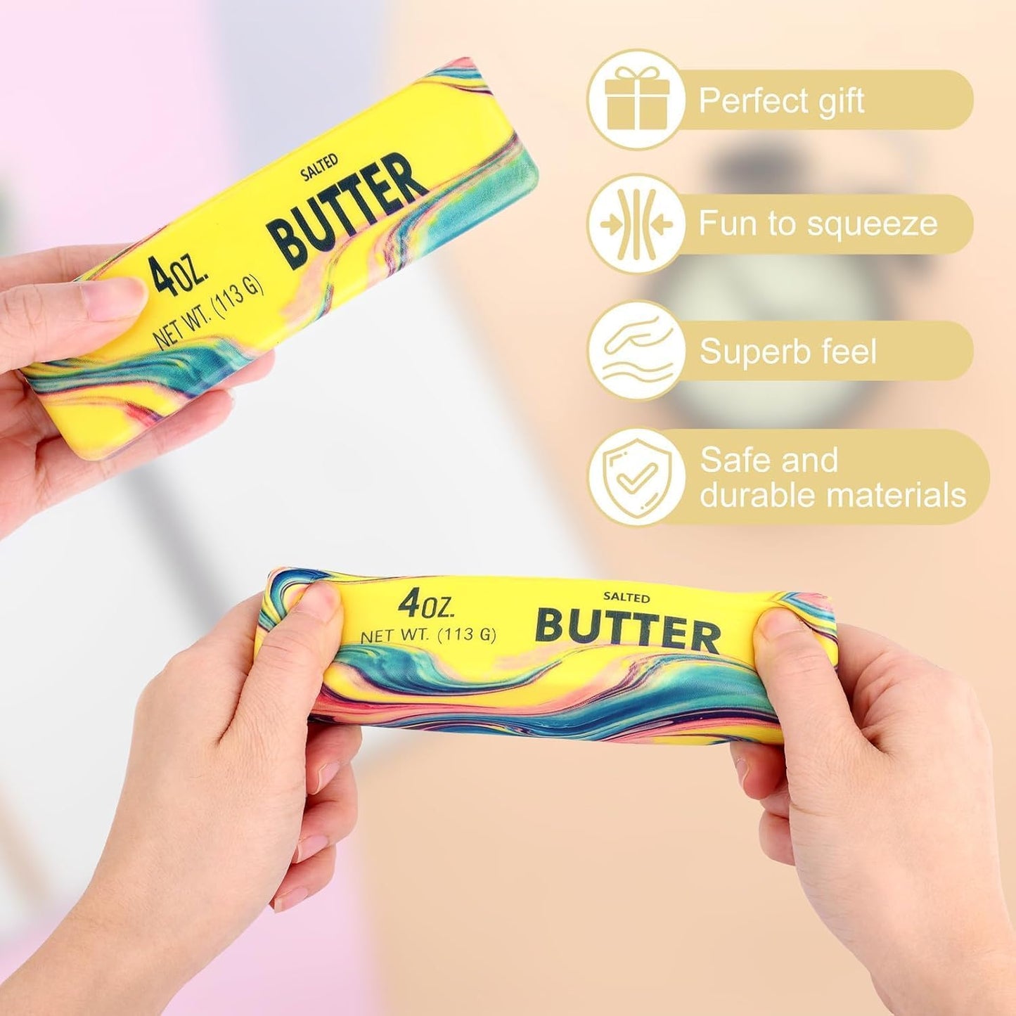 سكووشي الزبدة السوبر ناعم | Super Soft Butter Squishy – Sensory Toy 🧈💛