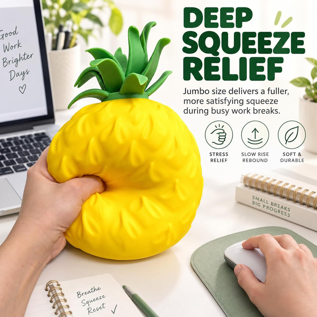 سكوشي أناناس جامبو | Jumbo Pineapple Squishy – Stress Relief & Sensory Toy 🍍