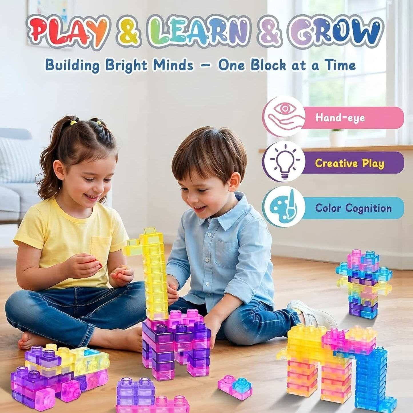 مكعبات جيلي سحرية مرنة للبناء – 20 قطعة (Magic Gummy Building Blocks)