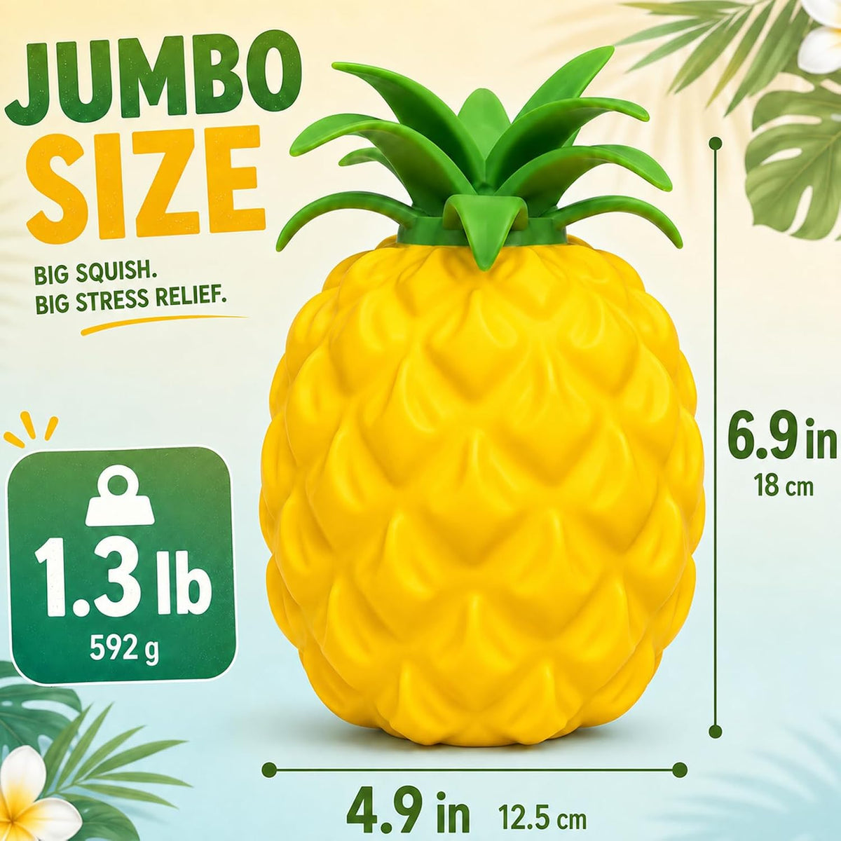 سكوشي أناناس جامبو | Jumbo Pineapple Squishy – Stress Relief & Sensory Toy 🍍