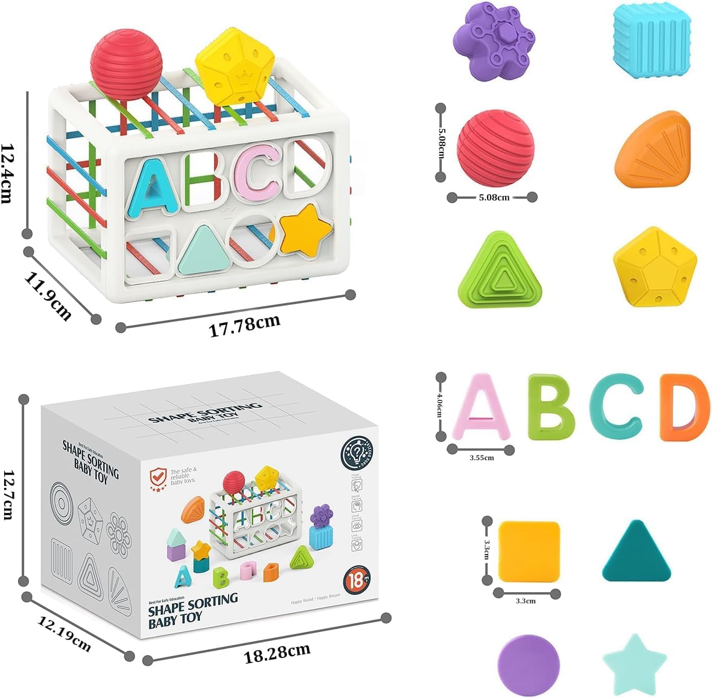 صندوق الأنشطة التعليمية متعدد الأشكال للأطفال | Multi-Activity Shape Sorter Cube