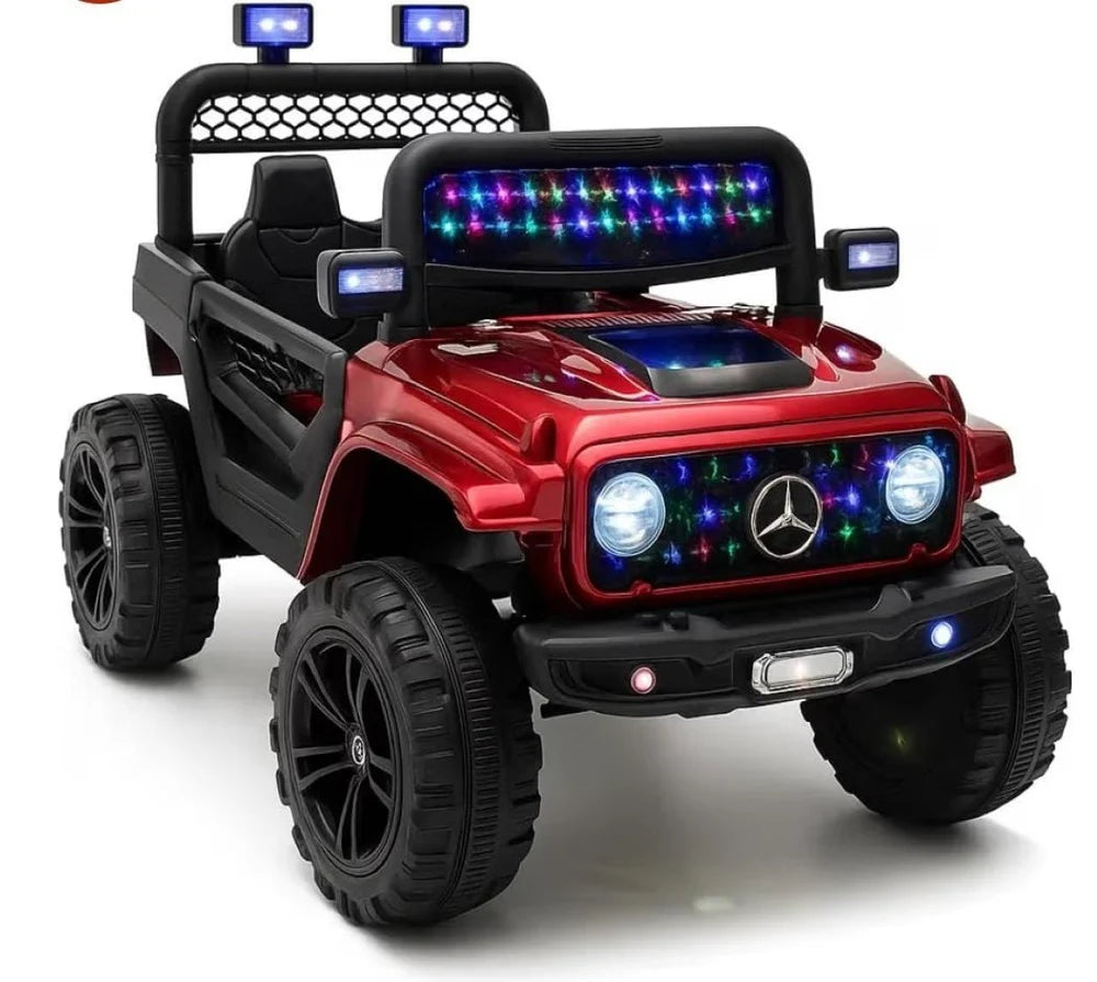 سيارة أطفال كهربائية دفع رباعي بتصميم جيب مع ريموت كنترول وإضاءة LED | Kids 4WD Electric Ride-On Jeep with Remote Control & LED Lights