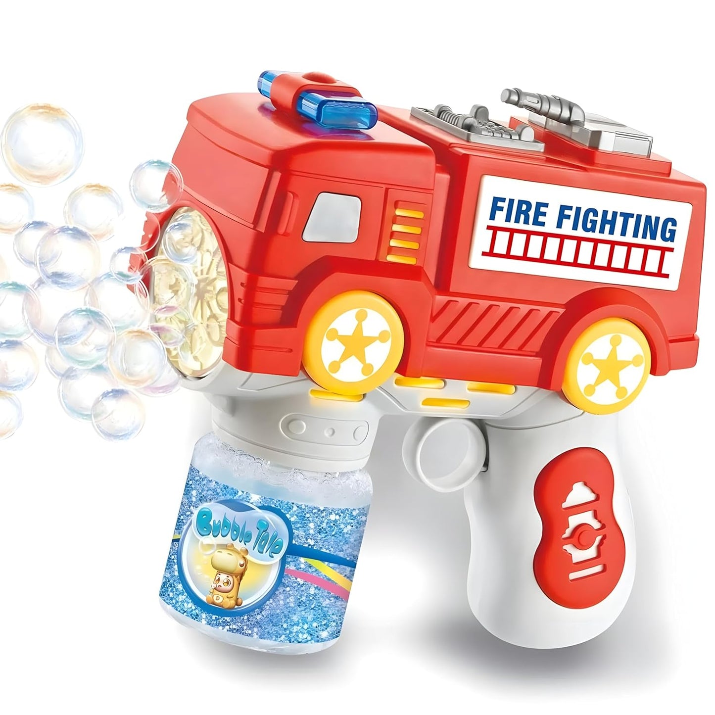 مسدس فقاعات على شكل سيارة إطفاء بإضاءة وموسيقى (Fire Truck Bubble Gun)
